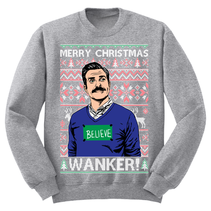 Ugly Christmas Sweater Merry Christmas Wanker