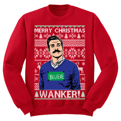 Ugly Christmas Sweater Merry Christmas Wanker