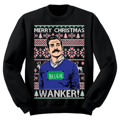 Ugly Christmas Sweater Merry Christmas Wanker