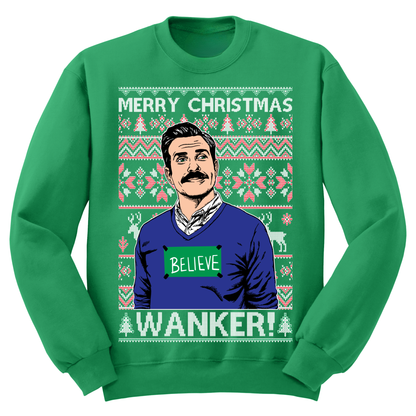 Ugly Christmas Sweater Merry Christmas Wanker