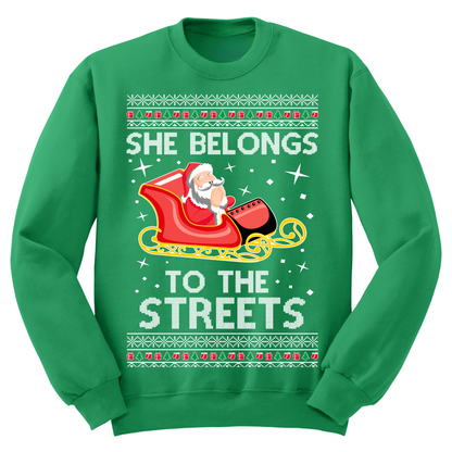 Ugly Christmas Sweater She Belongs To The Streets