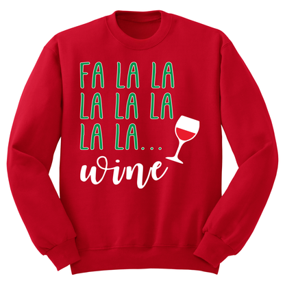 Ugly Christmas Sweater Fa La La Wine
