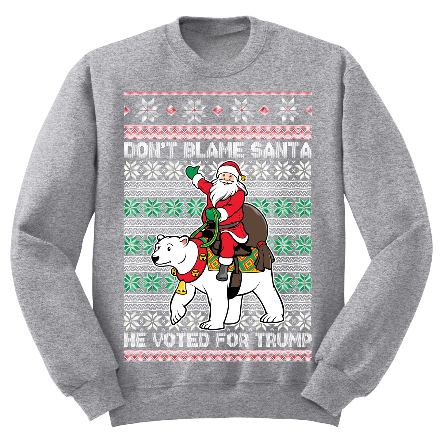 Ugly Christmas Sweater Santa Voted Trump