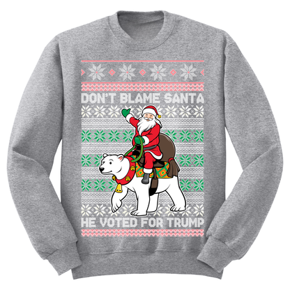 Ugly Christmas Sweater Santa Voted Trump