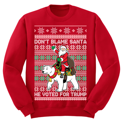 Ugly Christmas Sweater Santa Voted Trump