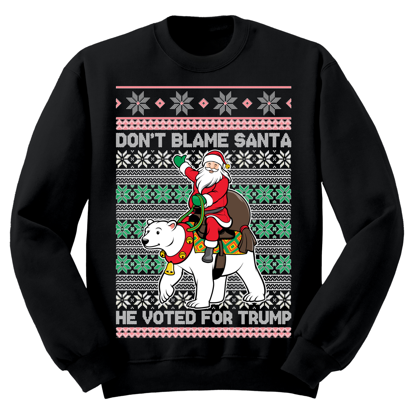 Ugly Christmas Sweater Santa Voted Trump