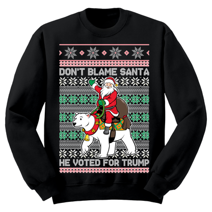 Ugly Christmas Sweater Santa Voted Trump