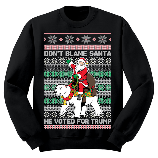 Ugly Christmas Sweater Santa Voted Trump