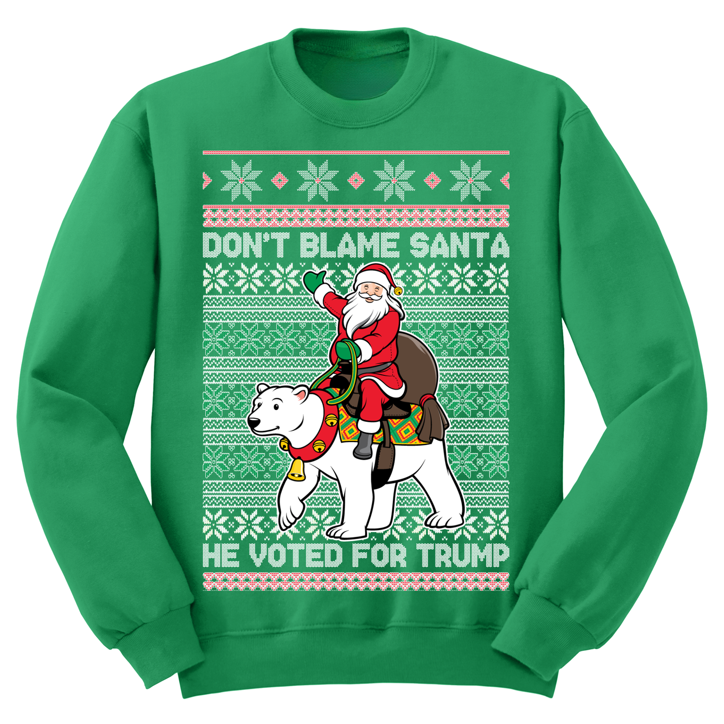 Ugly Christmas Sweater Santa Voted Trump