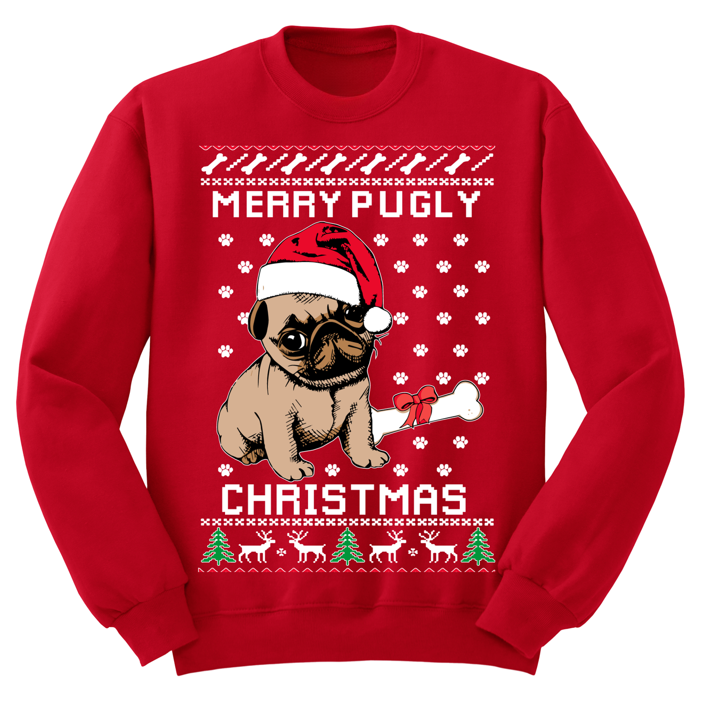 Ugly Christmas Sweater Merry Pugly Christmas