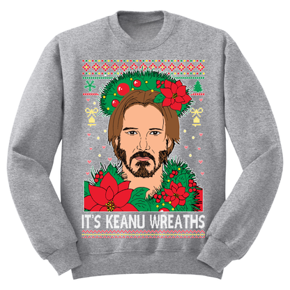 Ugly Christmas Sweater Keanu Wreaths