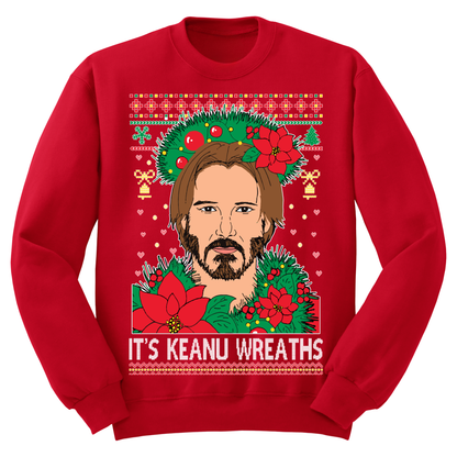 Ugly Christmas Sweater Keanu Wreaths