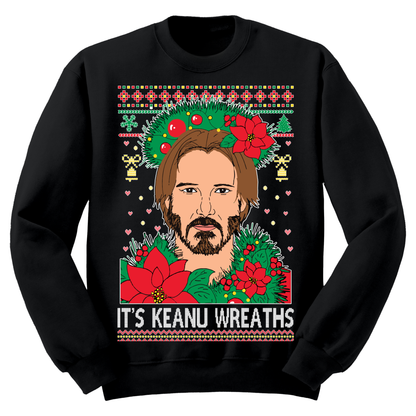 Ugly Christmas Sweater Keanu Wreaths