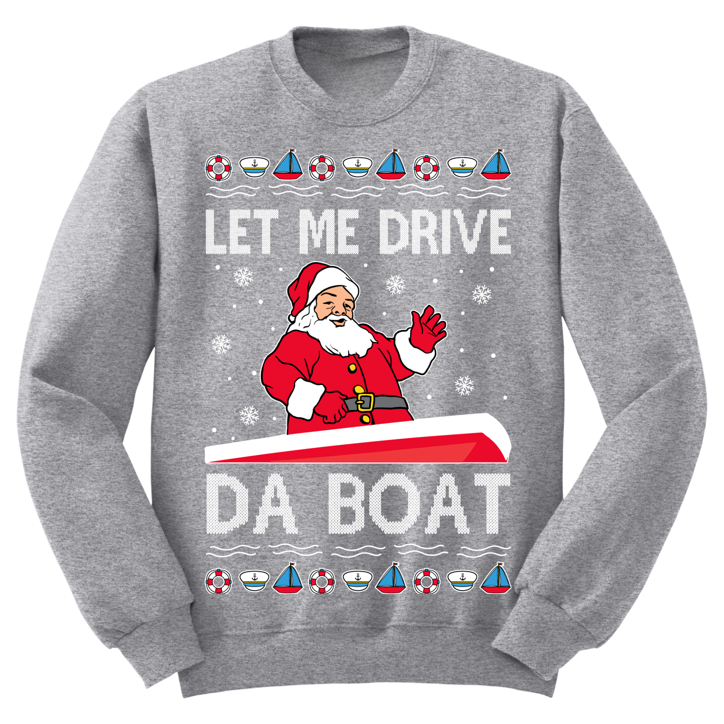 Ugly Christmas Sweater Sant Drive Da Boat