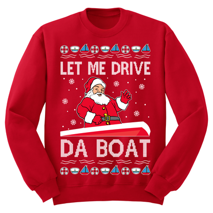 Ugly Christmas Sweater Sant Drive Da Boat