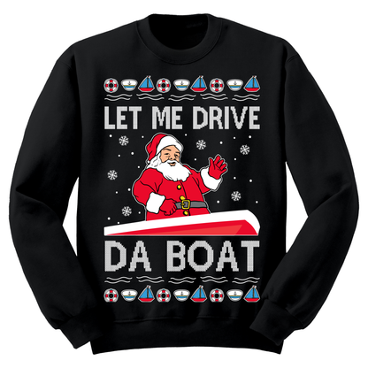 Ugly Christmas Sweater Sant Drive Da Boat