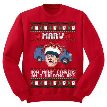 Ugly Christmas Sweater How Many Fingers Marv