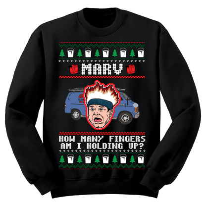 Ugly Christmas Sweater How Many Fingers Marv