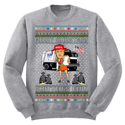 Ugly Christmas Sweater Trump Maga Shitters Full