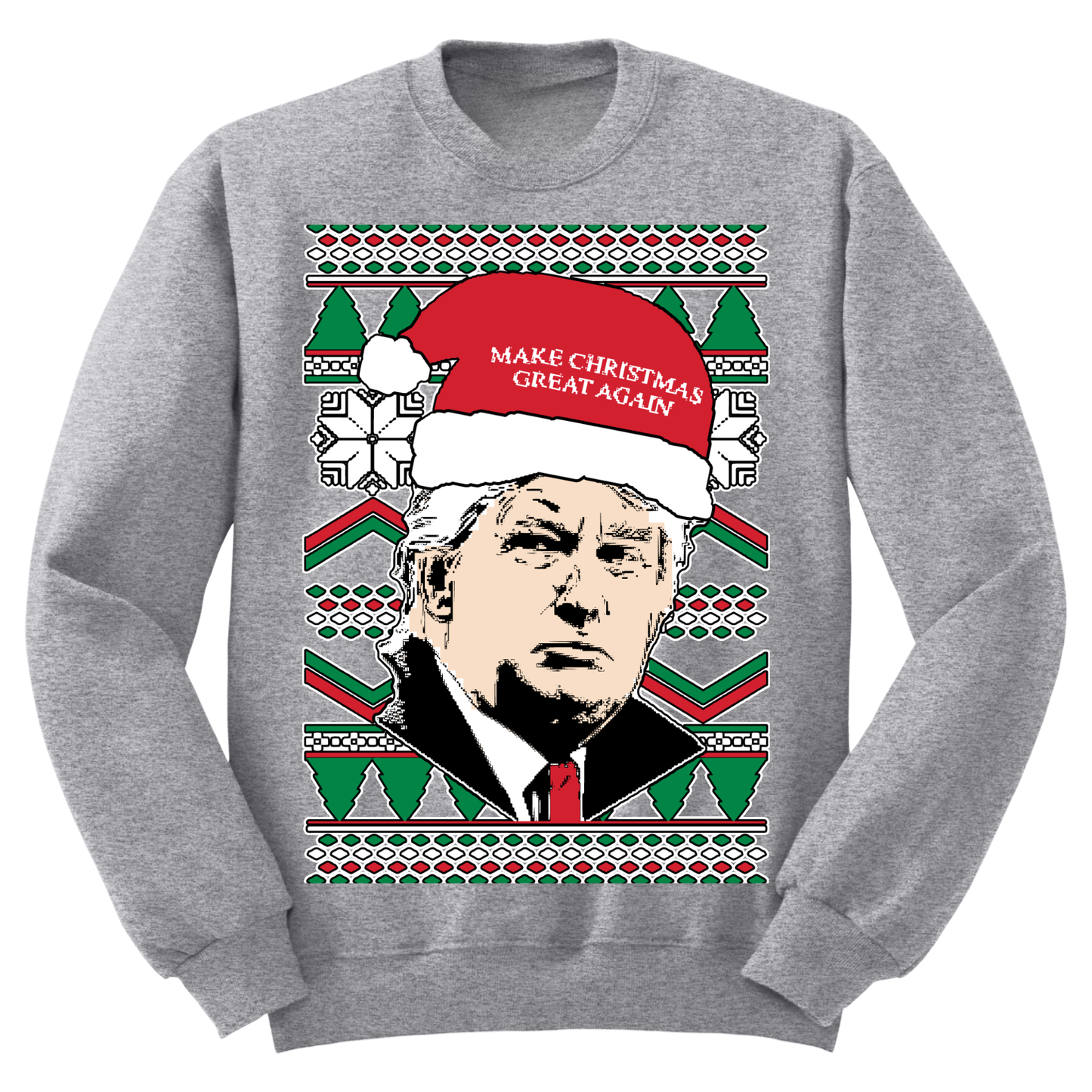 Ugly Christmas Sweater Trump Maga Christmas Great Again