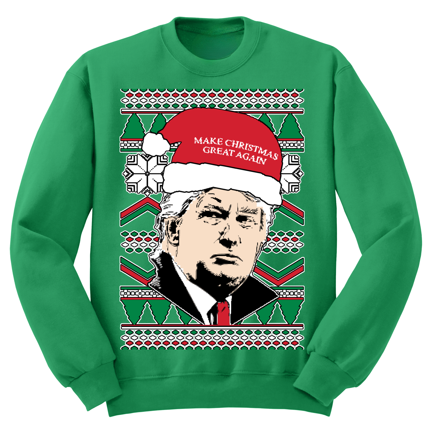 Ugly Christmas Sweater Trump Maga Christmas Great Again