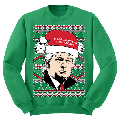 Ugly Christmas Sweater Trump Maga Christmas Great Again