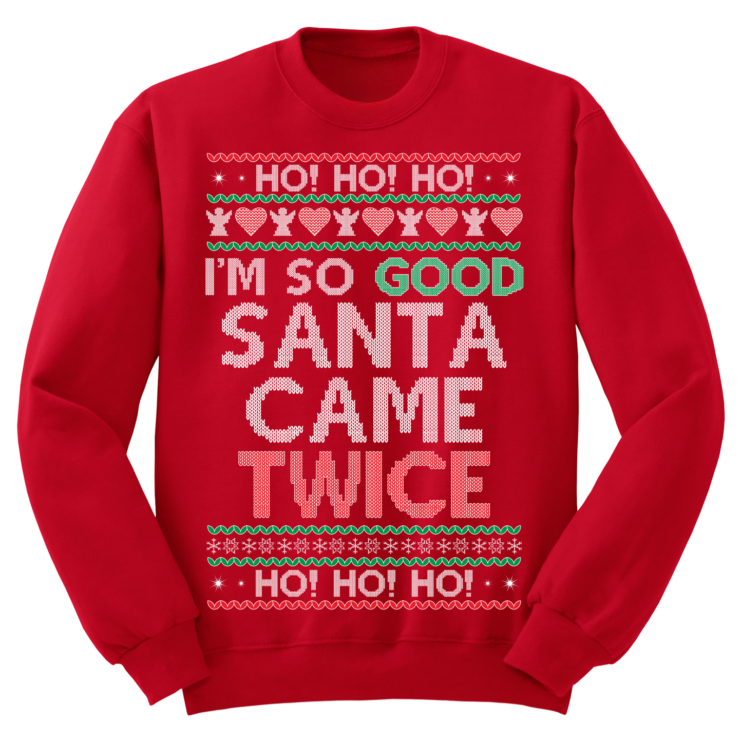 Ugly Christmas Sweater Santa Came Twice