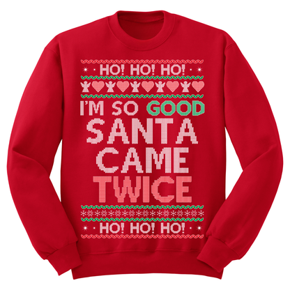 Ugly Christmas Sweater Santa Came Twice
