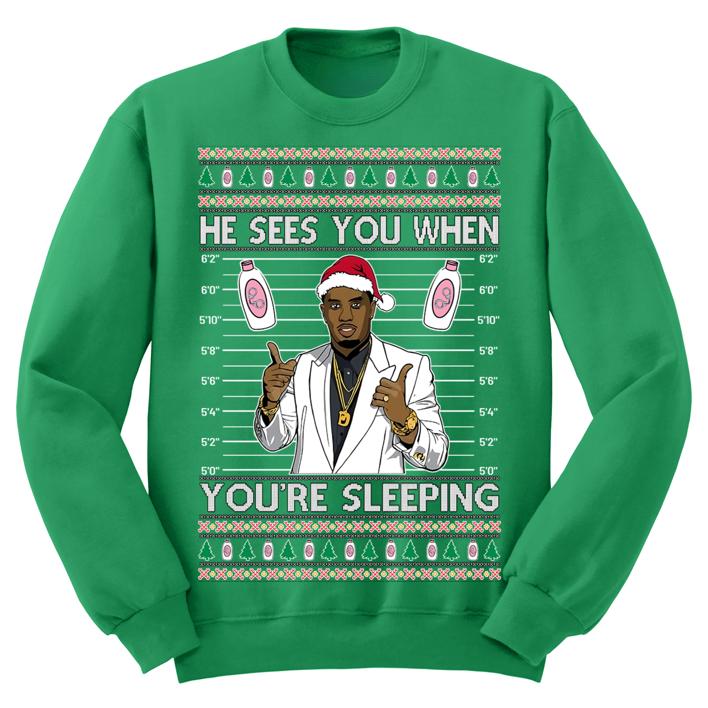 Ugly Christmas Sweater Diddy Sees You When You're Sleeping
