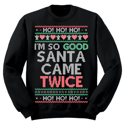 Ugly Christmas Sweater Santa Came Twice