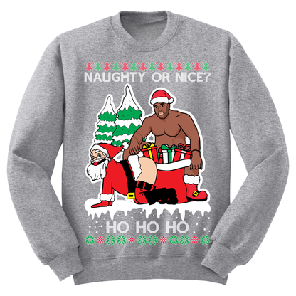 Ugly Christmas Sweater Naughty Santa Barry Woods