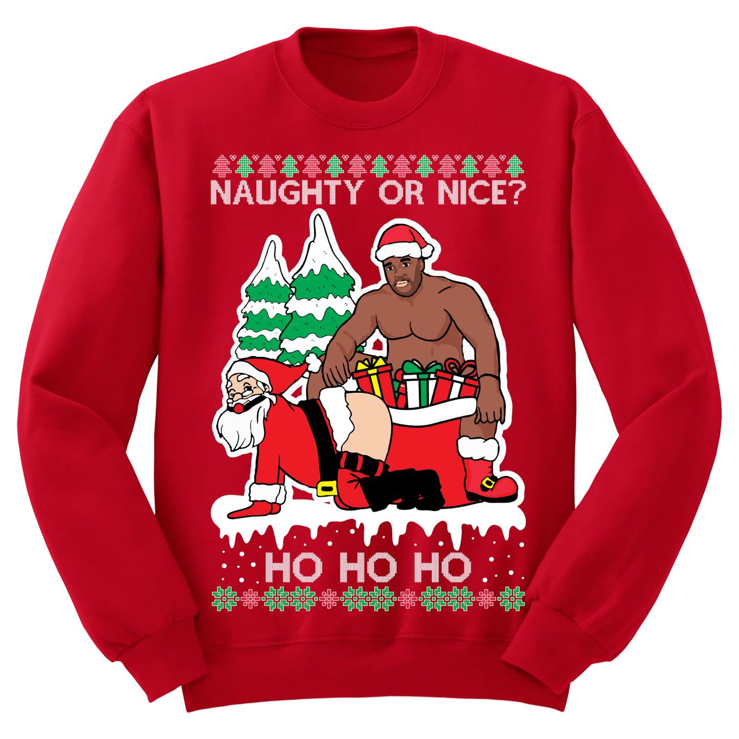 Ugly Christmas Sweater Naughty Santa Barry Woods