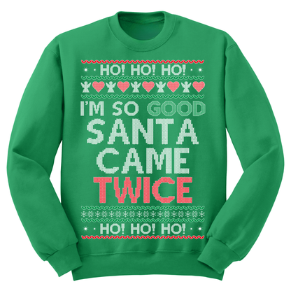 Ugly Christmas Sweater Santa Came Twice