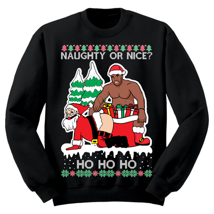 Ugly Christmas Sweater Naughty Santa Barry Woods