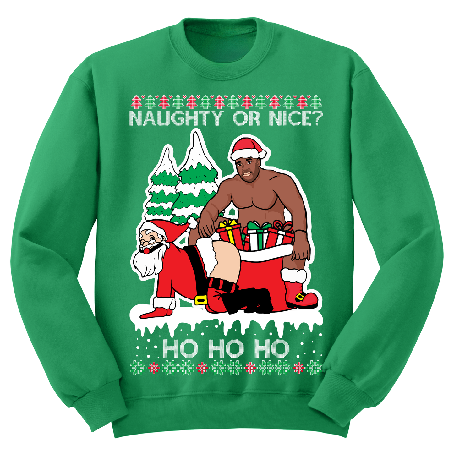 Ugly Christmas Sweater Naughty Santa Barry Woods