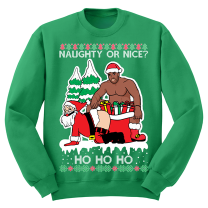 Ugly Christmas Sweater Naughty Santa Barry Woods