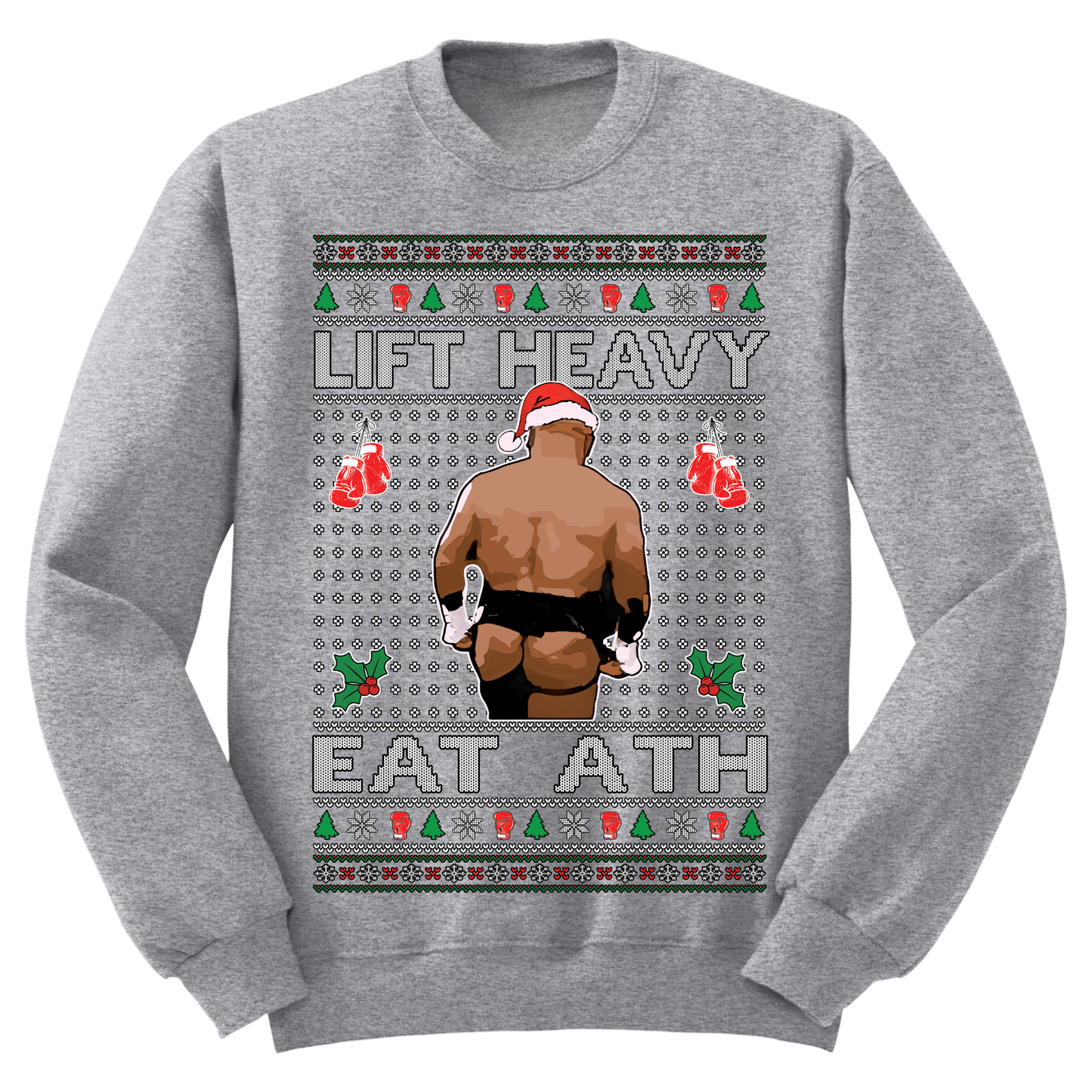 Ugly Christmas Sweater Lift Heavy Eat Ath
