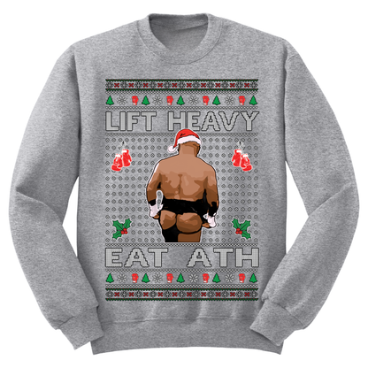 Ugly Christmas Sweater Lift Heavy Eat Ath