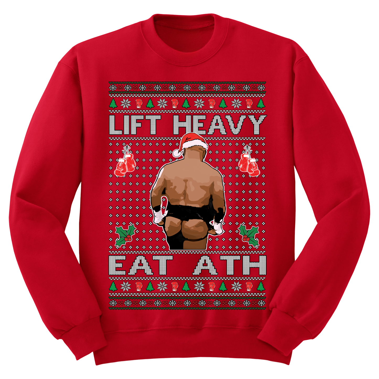 Ugly Christmas Sweater Lift Heavy Eat Ath