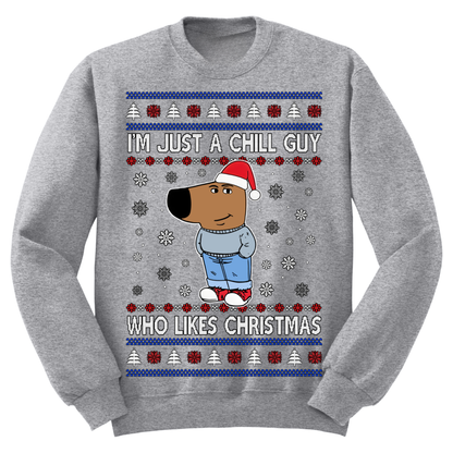 Ugly Christmas Sweater Chill Guy Christmas