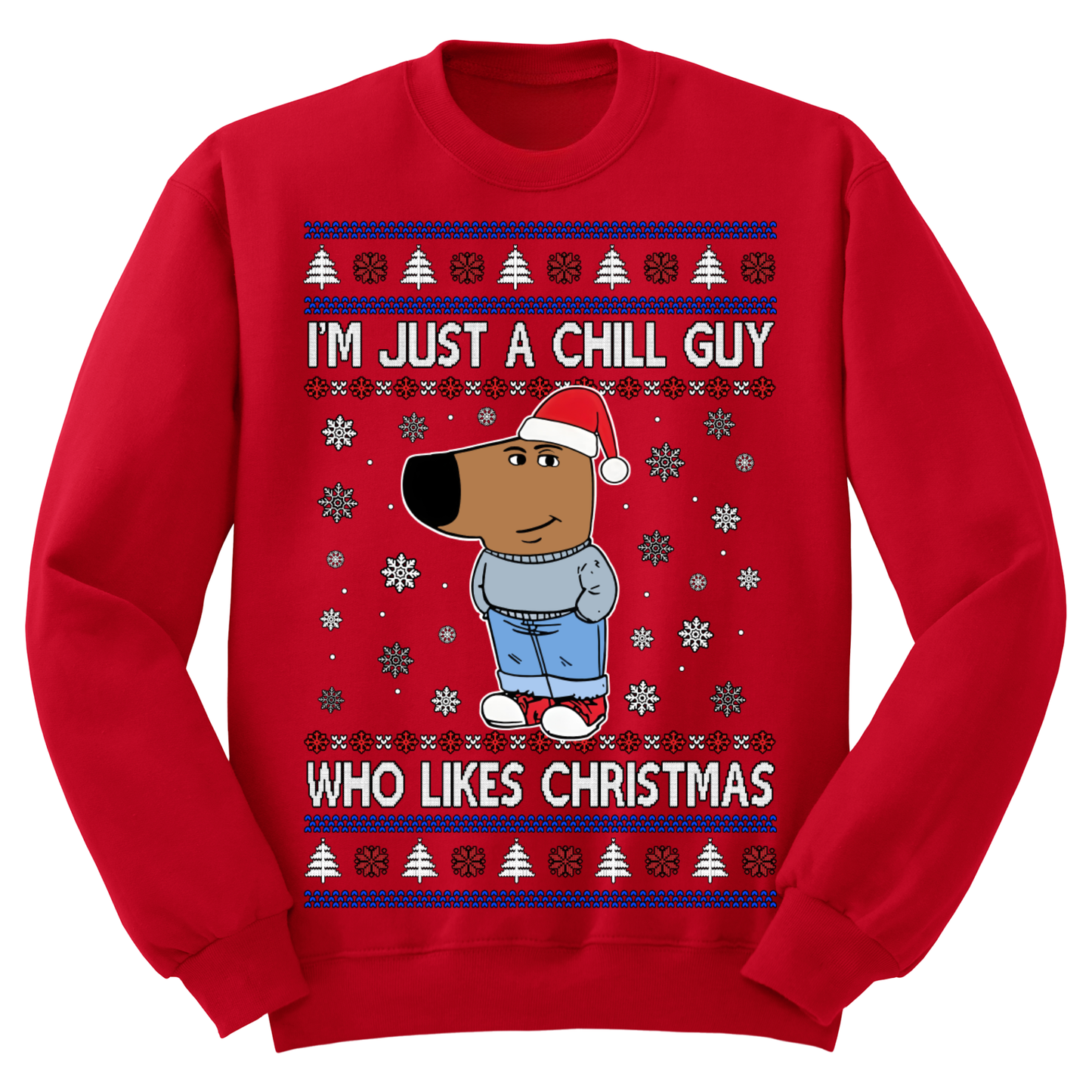 Ugly Christmas Sweater Chill Guy Christmas
