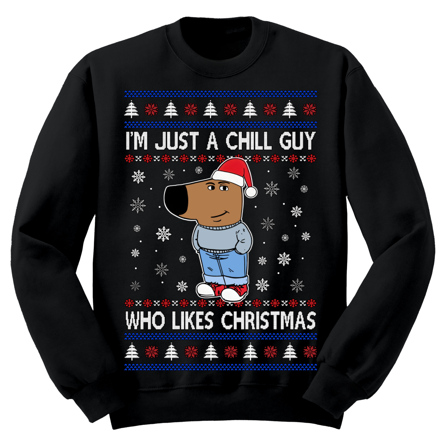 Ugly Christmas Sweater Chill Guy Christmas
