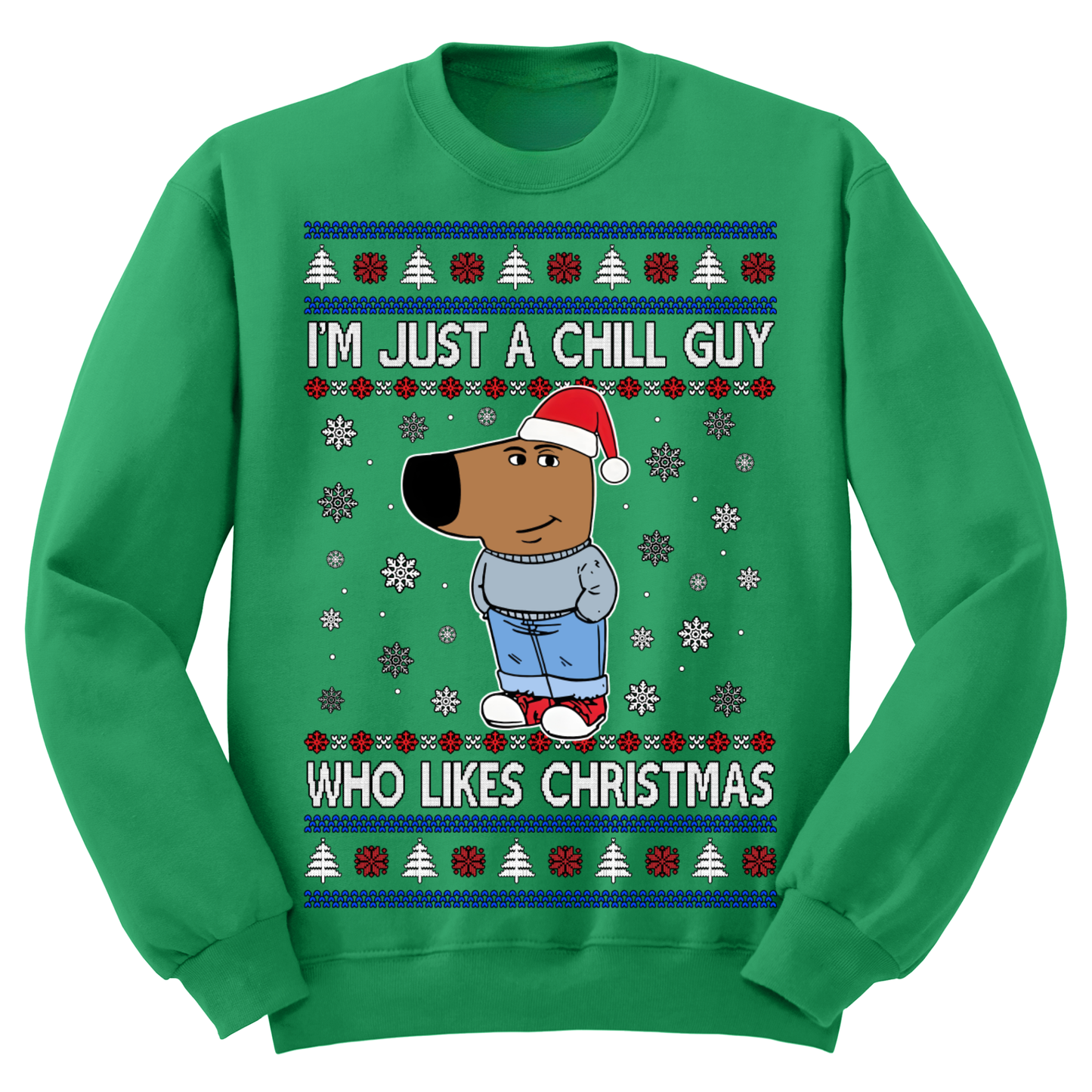 Ugly Christmas Sweater Chill Guy Christmas