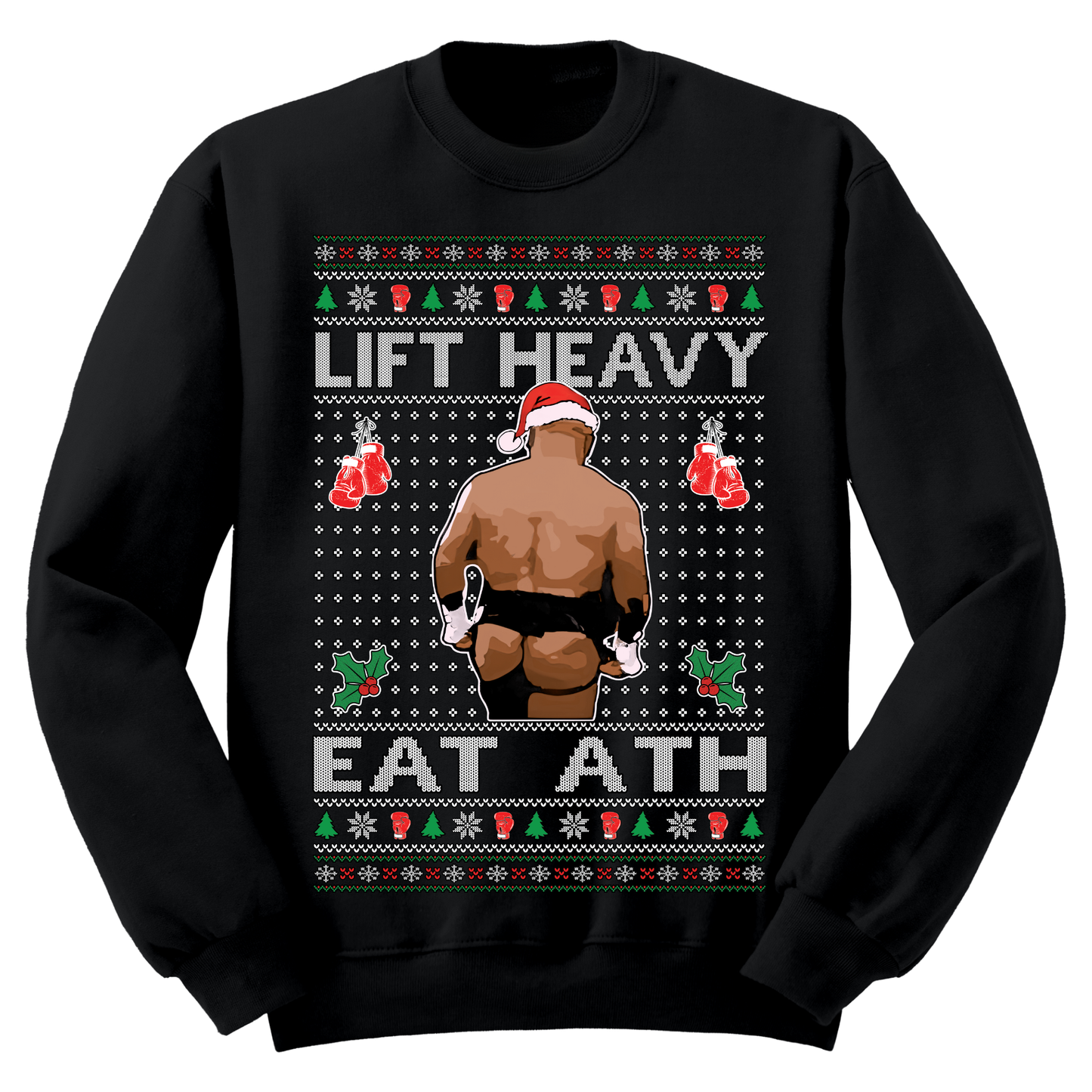 Ugly Christmas Sweater Lift Heavy Eat Ath