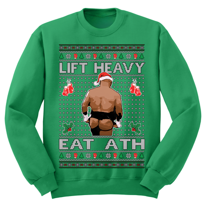 Ugly Christmas Sweater Lift Heavy Eat Ath