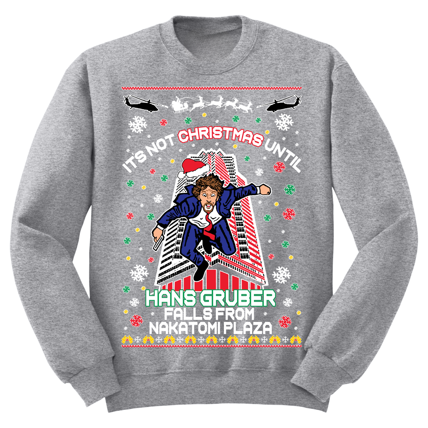 Ugly Christmas Sweater Hans Gruber Falls