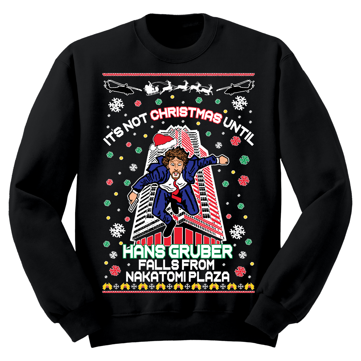 Ugly Christmas Sweater Hans Gruber Falls