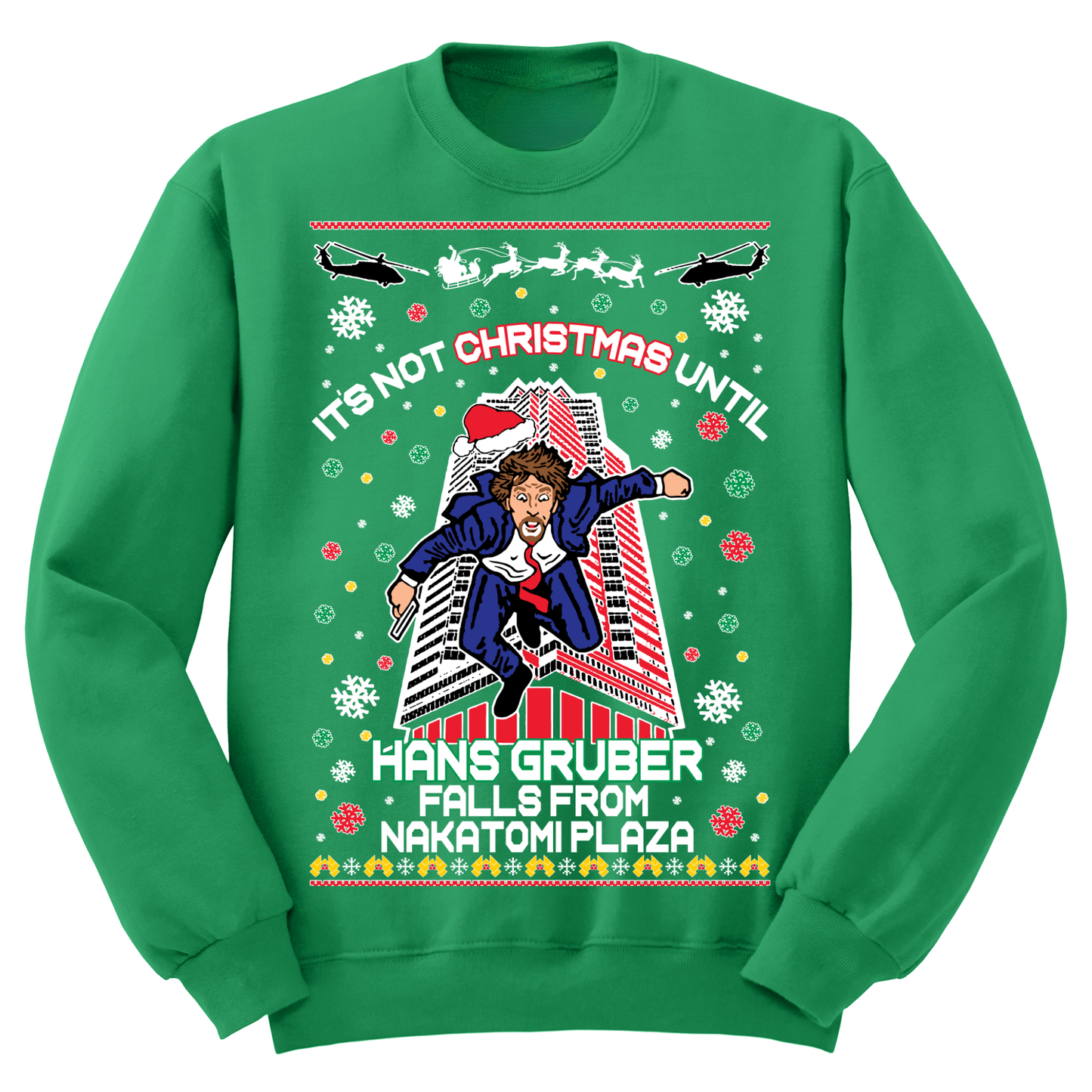 Ugly Christmas Sweater Hans Gruber Falls