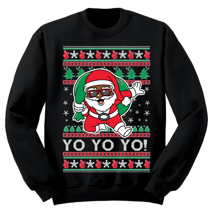 Ugly Christmas Sweater Yo Yo Yo Hiphop Santa