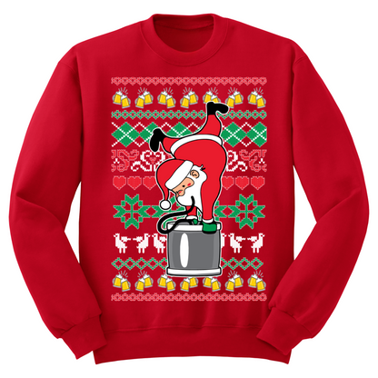 Ugly Christmas Sweater Drunk Santa Keg Stand